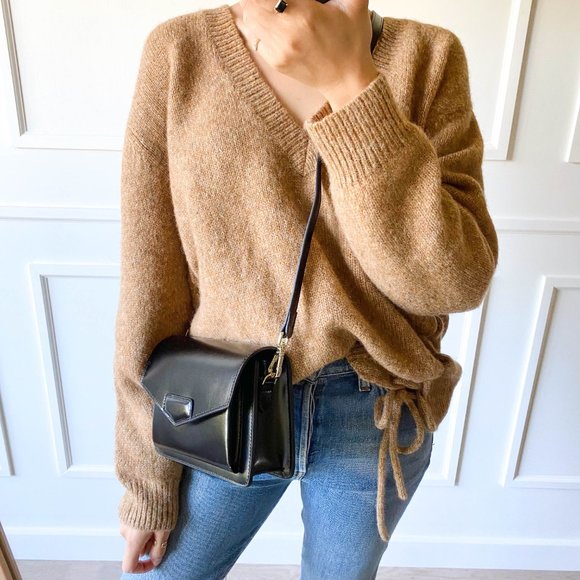 The Bobbi Leather Small Crossbody Bag - Black - Picture 1 of 11